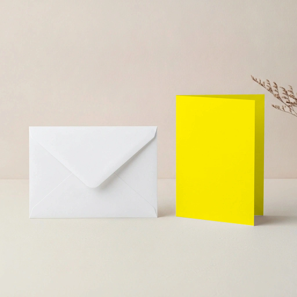 A6 Vanguard Daffodil Card Blanks & C6 White Envelopes Pack