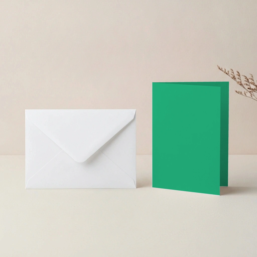 A6 Vanguard Emerald Green Card Blanks & C6 White Envelopes Pack