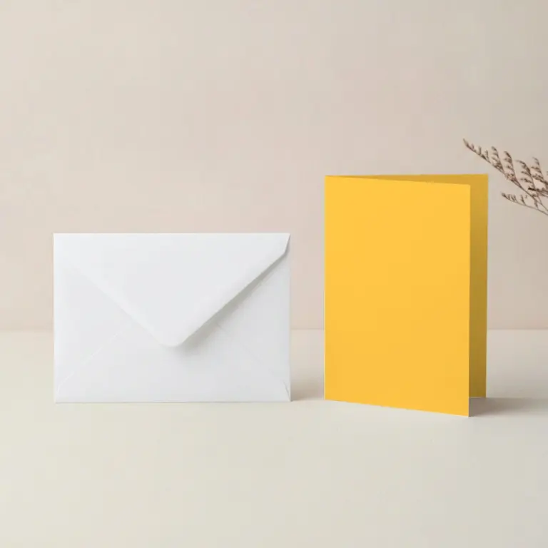 A6 Vanguard Gold Card Blanks & C6 White Envelopes Pack