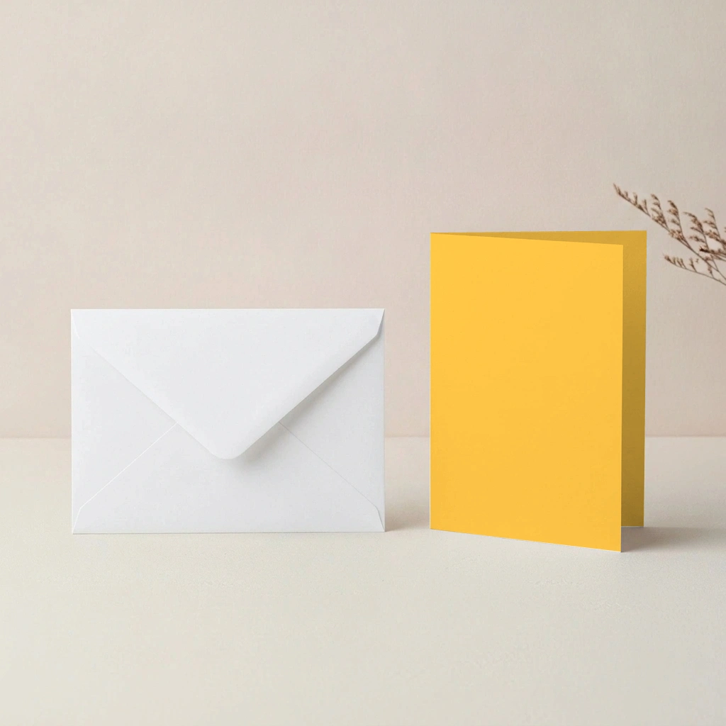 A6 Vanguard Gold Card Blanks & C6 White Envelopes Pack