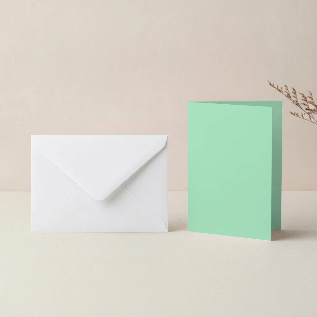 A6 Vanguard Jade Card Blanks & C6 White Envelopes Pack