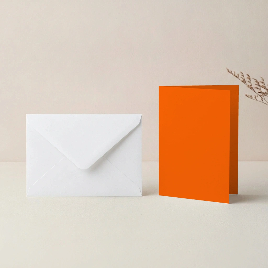 A6 Vanguard Orange Card Blanks & C6 White Envelopes Pack