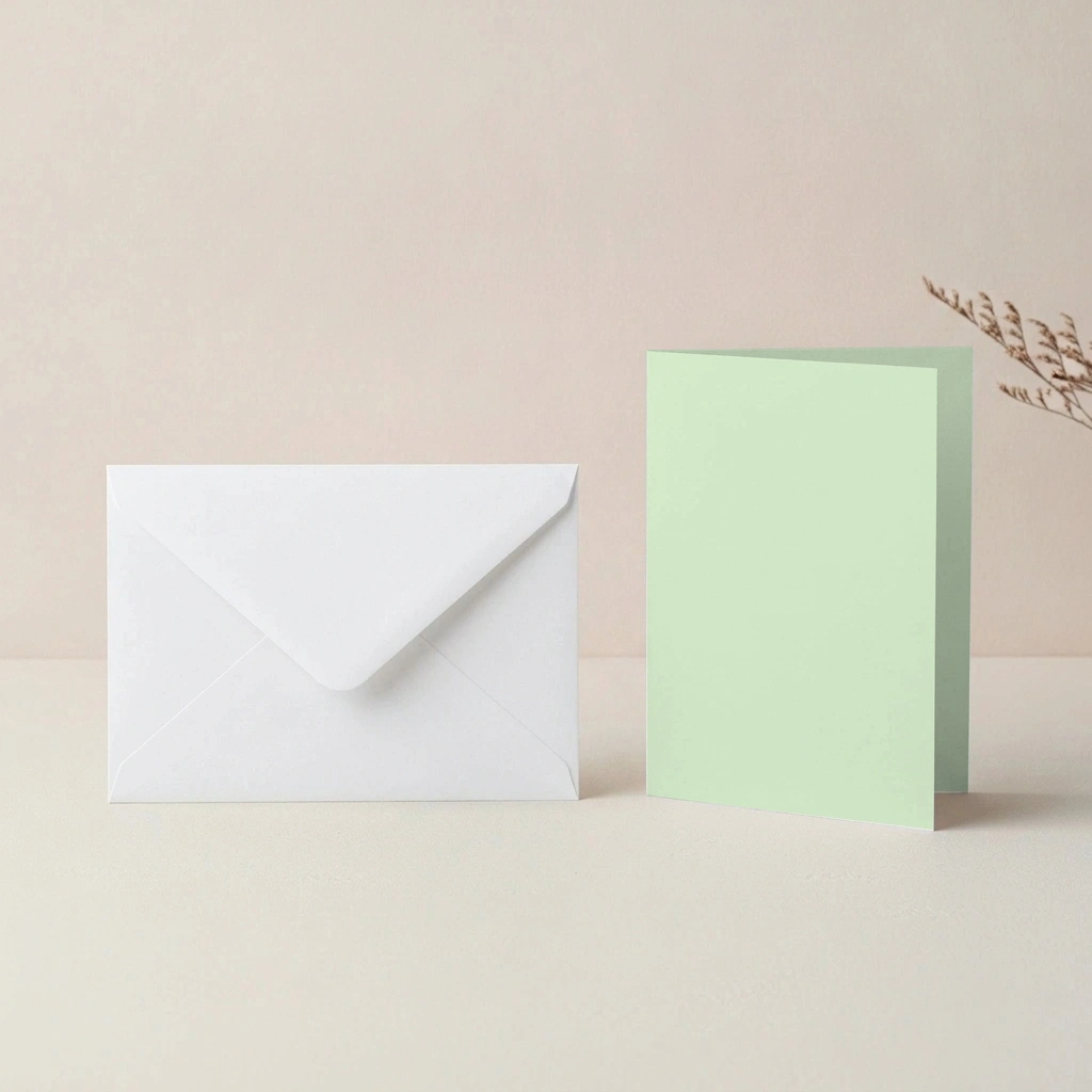 A6 Vanguard Peppermint Card Blanks & C6 White Envelopes Pack