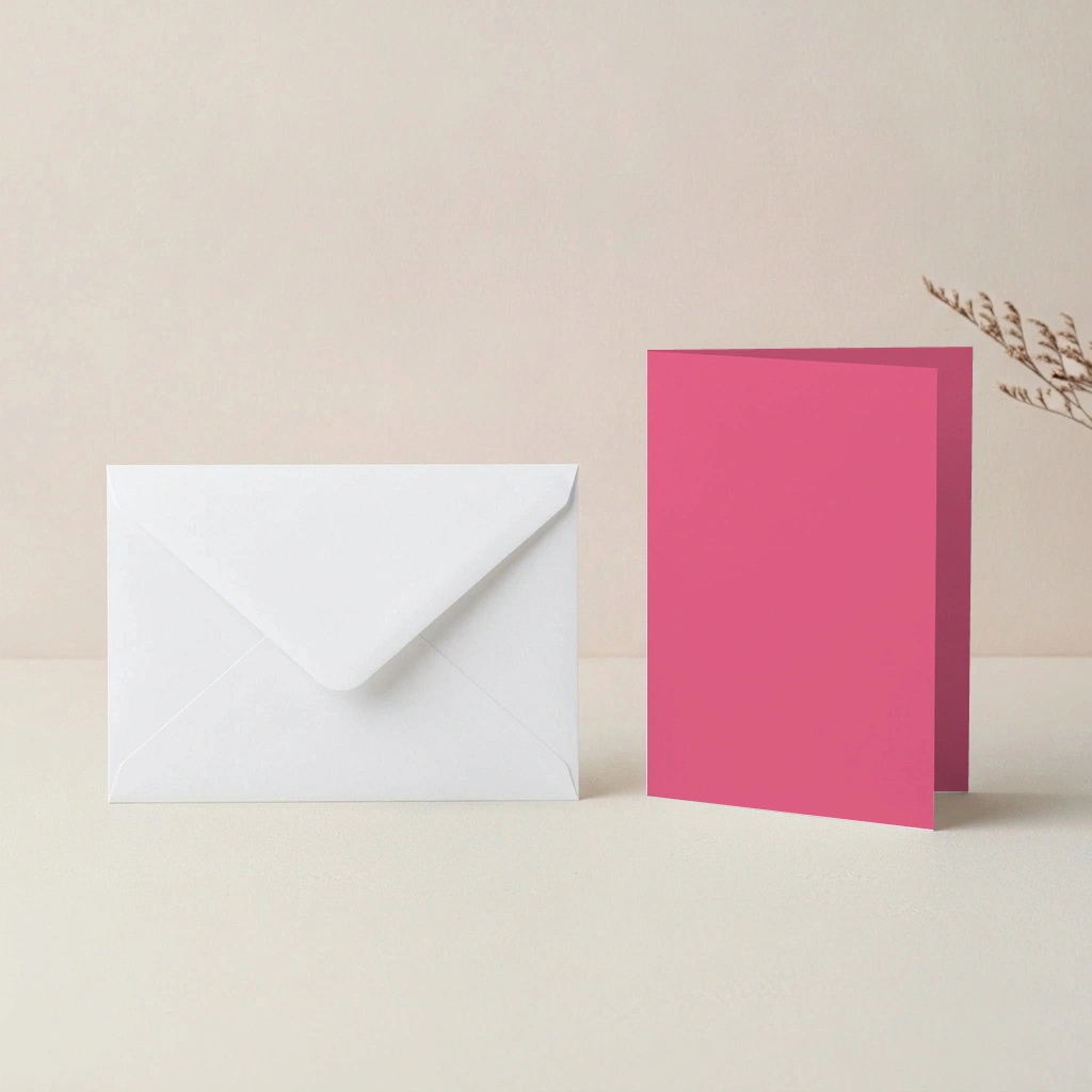 A6 Vanguard Raspberry Card Blanks & C6 White Envelopes Pack