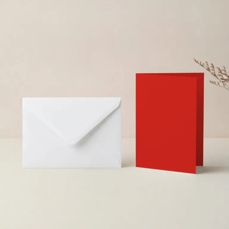 A6 Vanguard Red Card Blanks & C6 White Envelopes Pack