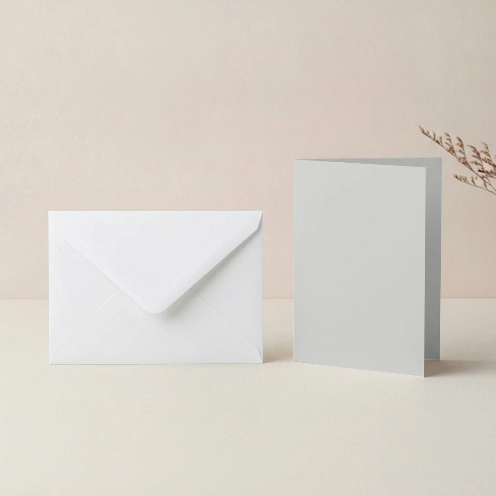A6 Vanguard Silver Grey Card Blanks & C6 White Envelopes Pack