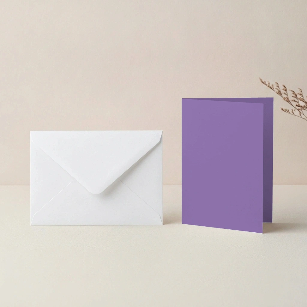 A6 Vanguard Violet Card Blanks & C6 White Envelopes Pack