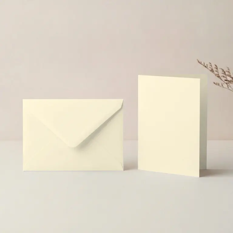 A6 Vanilla Lessebo 300gsm Card Blanks & C6 Vanilla Envelopes Pack