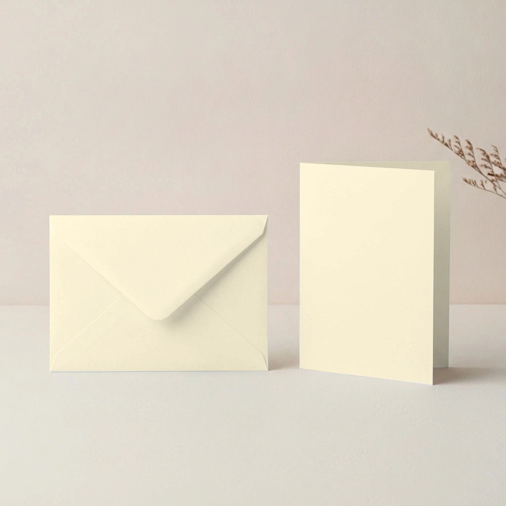A6 Vanilla Lessebo 300gsm Card Blanks & C6 Vanilla Envelopes Pack