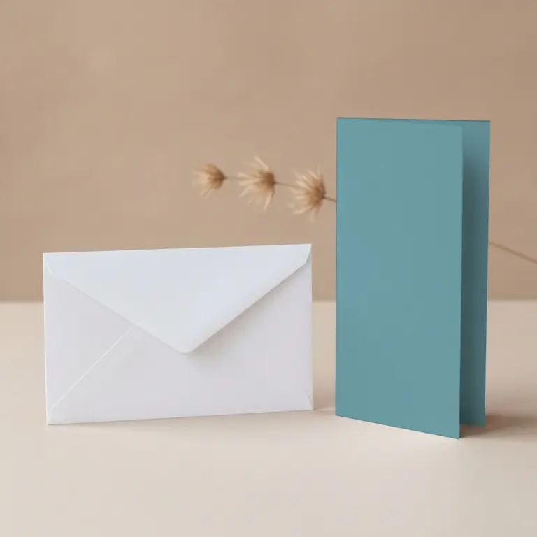 DL Lagoon Lessebo Card - 300gsm Card Blanks & DL (110mm x 220mm) White Envelopes Pack