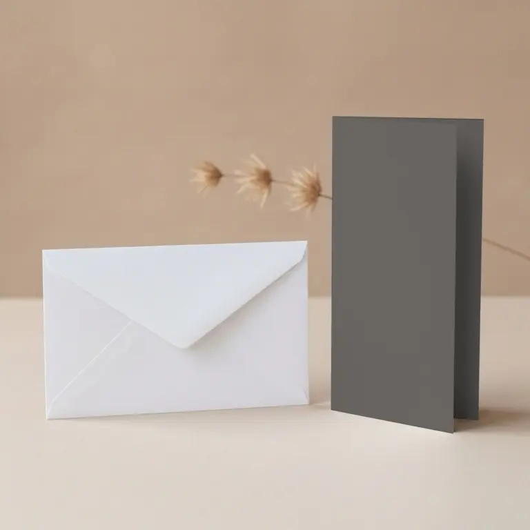 DL Rhino Lessebo Card - 300gsm Card Blanks & DL (110mm x 220mm) White Envelopes Pack