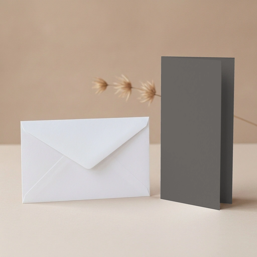 DL Rhino Lessebo Card - 300gsm Card Blanks & DL (110mm x 220mm) White Envelopes Pack