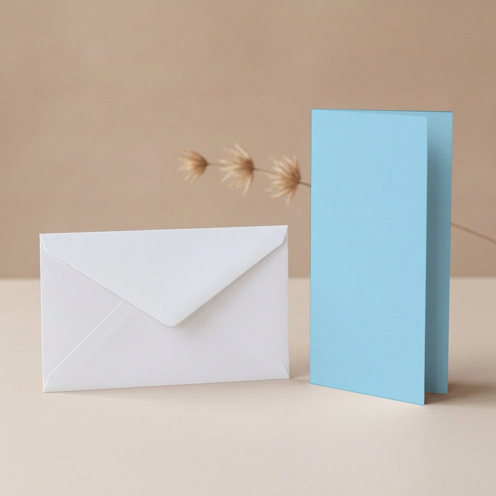 DL Salt Water Lessebo Card - 300gsm Card Blanks & DL (110mm x 220mm) White Envelopes Pack