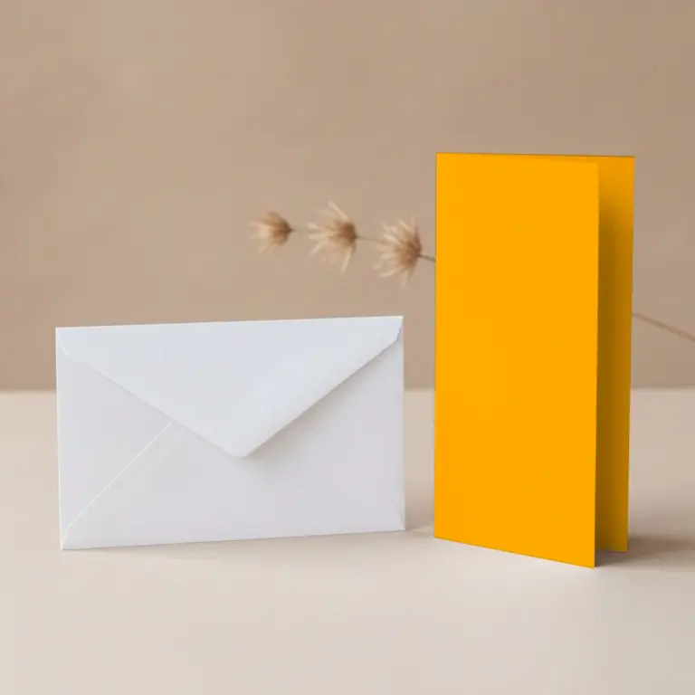 DL Sunset Lessebo Card - 300gsm Card Blanks & DL (110mm x 220mm) White Envelopes Pack