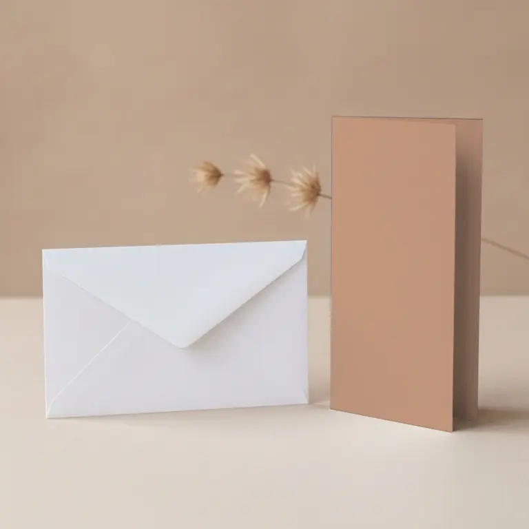 DL Vanguard Biscuit Card Blanks & DL (110mm x 220mm) White Envelopes Pack