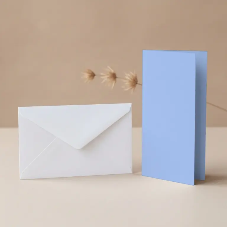 DL Vanguard Marine Blue Card Blanks & DL (110mm x 220mm) White Envelopes Pack