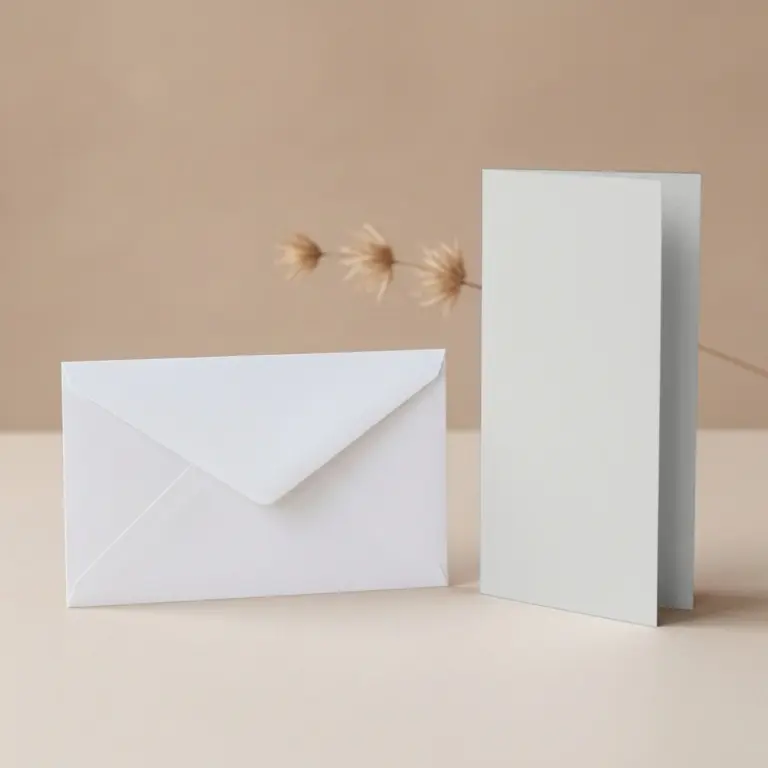 DL Vanguard Silver Grey Card Blanks & DL (110mm x 220mm) White Envelopes Pack
